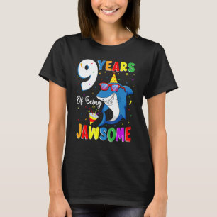 Camiseta 9 Anos De Tubarão Jawsome 9º Aniversário 9 Anos