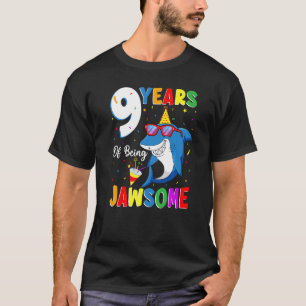 Camiseta 9 Anos De Tubarão Jawsome 9º Aniversário 9 Anos