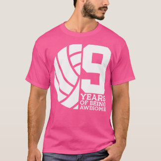 Camiseta 9 Anos De Voleibol Incrível 9º Aniversário