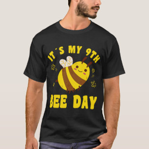 Camiseta 9 anos Feliz 9.o aniversário Abelhas Abelhas 9.o a