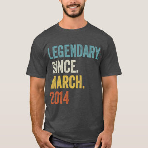 Camiseta 9 anos lendários desde março de 2014 9º aniversári
