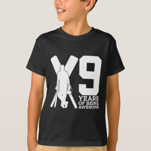 Camiseta 9 Anos Sendo um Críquete Incrível 9º Aniversário 