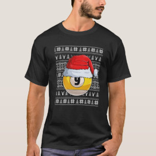 Camiseta 9 Ball Billiard Santa Hat Natal Engraçado Ball Sa