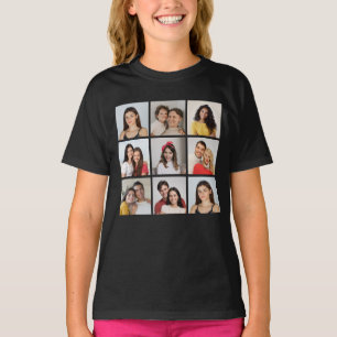 Camiseta 9 Colagem De Fotos - A Cor De Fundo Pode Ser Alter