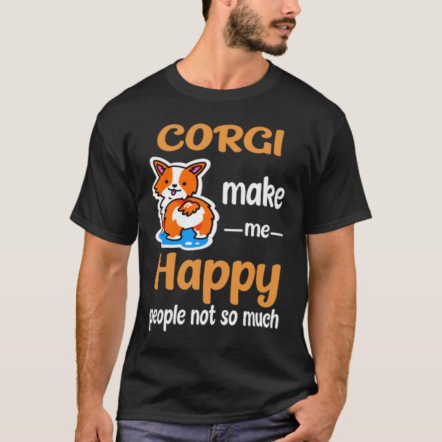 Camiseta 9 Corgi Me Fazem Feliz (Frente)
