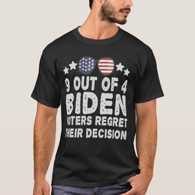 Camiseta 9 dos 4 Eleitores de Biden lamentam o seu presente (Frente)