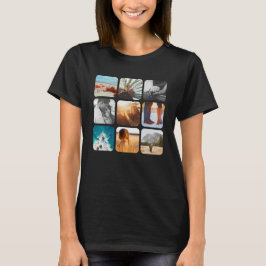 Camiseta 9 Foto Modelo Quadrado Grade Arredondada VentreTSh