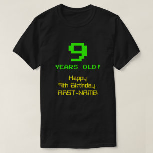 Camiseta 9.o Aniversário: Divertido, Olho De 8 Bits, Nerdy