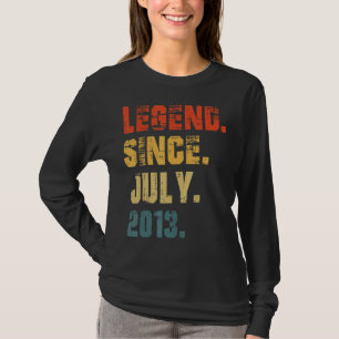 Camiseta 9.o aniversário Legenda de 9 anos desde julho de 2