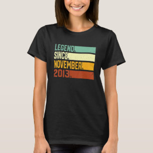 Camiseta 9.o aniversário Legenda de 9 anos desde novembro d