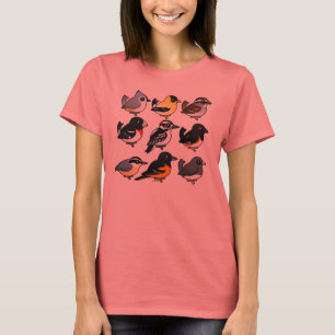 Camiseta 9 pássaros do nordeste do quintal dos EUA