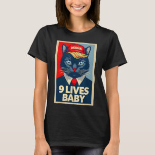 Camiseta 9 Vidas Por Cute Trump Cat Engraçado Trump 2024 Pr