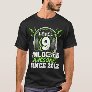 Camiseta 9 Vídeo Jogo 2012 Desbloqueado 9º Aniversário Gi