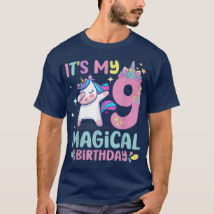 Camiseta 9 Years Old Its My 9th Magical Birthday Unicorn Pa