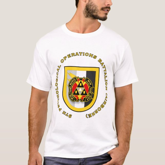 Camiseta 9o Bn de PsyOps - transportados por via aérea (Frente)