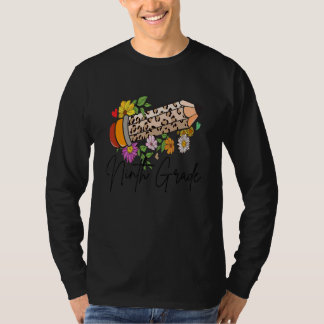 Camiseta 9th Ninth Grade Leopard Pencil Flower Cute Teacher