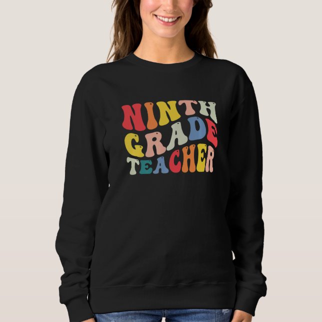 Camiseta 9th Ninth Grade Teacher Back To School Retro Groov (Frente)