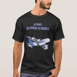 Camiseta A380 Plano para crianças adultas do avião Super Ju