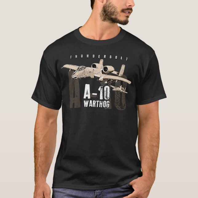 Camiseta A-10 Aeronave de fecho de aviões de guerra (Frente)