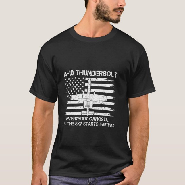 Camiseta A-10 Thunderbolt Warthog Todos Gangsta Flag Am (Frente)