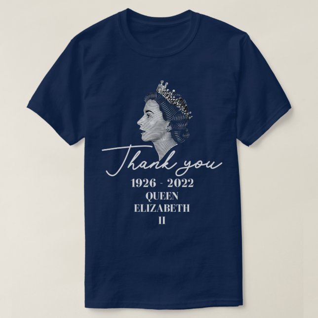 Camiseta A 2 Coroa Britânica da Rainha Elizabeth T- (Frente do Design)
