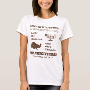 Camiseta A acção de graças encontra Hanukkah Thanksgivuk