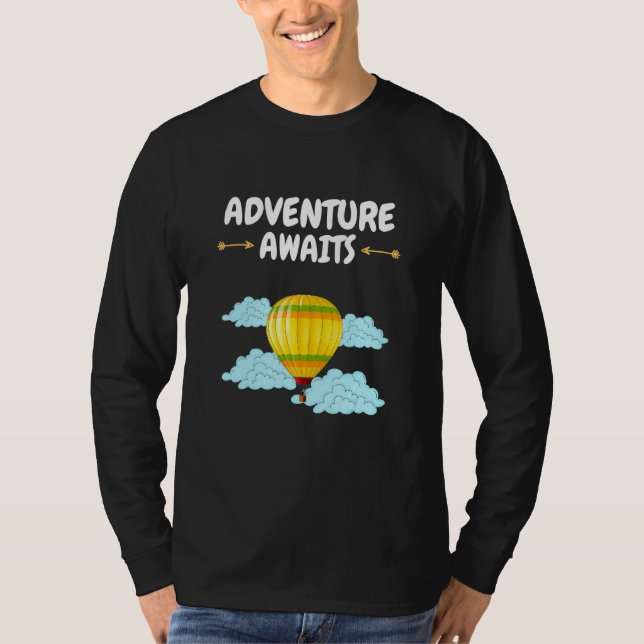 Camiseta A Adventure Aguarda Aguardações do Balão de Ar Que (Frente)