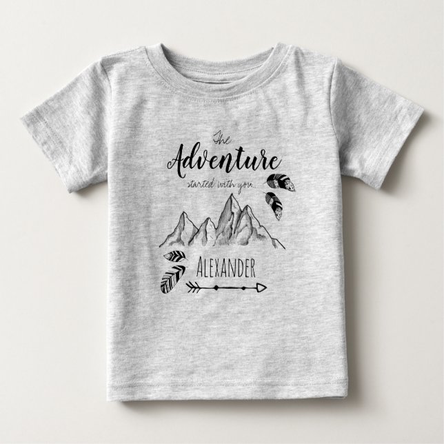 Camiseta A Adventure aguarda seu nome personalizável (Frente)