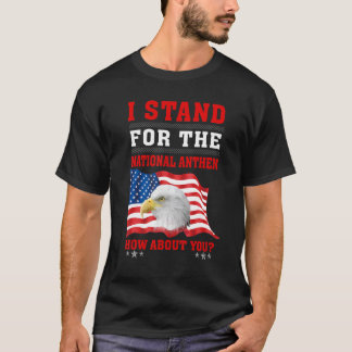 Camiseta A Águia Americana Eu Sou A Favor Do Hino Nacional