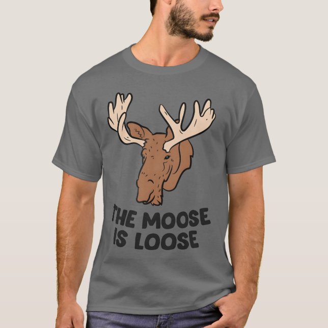 Camiseta A Alce É Moose Cuta Perdida Alavanca A Caça De Moo (Frente)