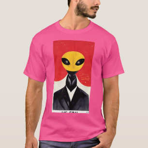 Camiseta A Alienígena Amarela Longa Do Pescoço.