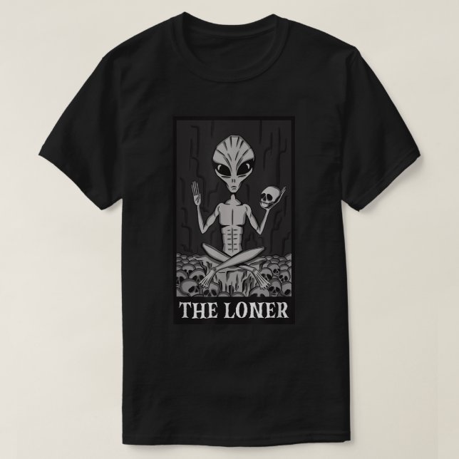 Camiseta A Alienígena Engraçada do Dia das Bruxas Mais Long (Frente do Design)