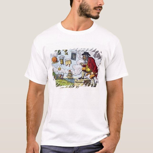Camiseta A alpondra, John Bull que olha em (Frente)