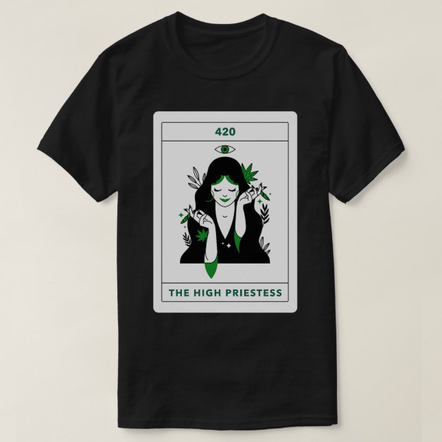 Camiseta A Alta Sacerdote Tarot d Deusa (Frente do Design)