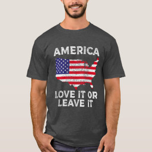 Camiseta A América adora ou deixa-o, Pro America vintage