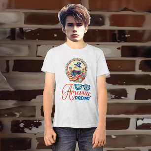 Camiseta A América Balde Eagle Sonha a Independência Patrió