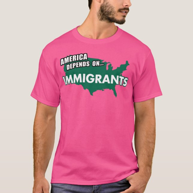 Camiseta A AMÉRICA Depende de Imigrantes (Frente)