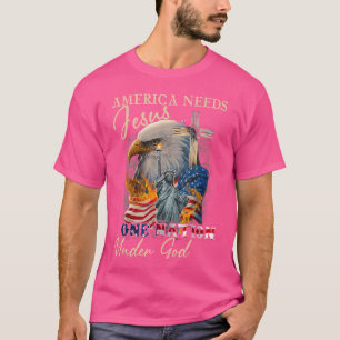 Camiseta A América Precisa De Jesus Uma Nação Sob Deus Águi
