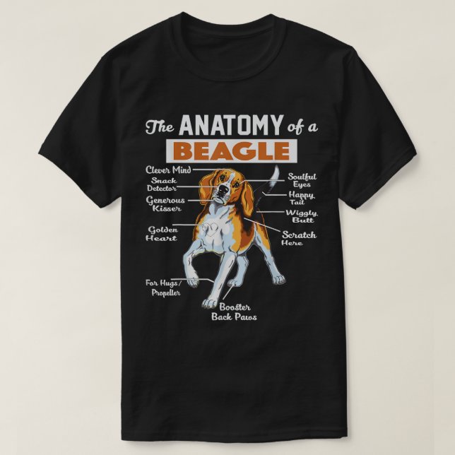 Camiseta A Anatomia De Um Beagle  (Frente do Design)