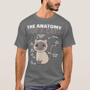 Camiseta A Anatomia De Um Gato Engraçado Eplanação De Um Ga