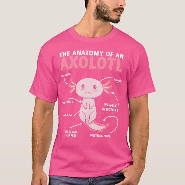 Camiseta A Anatomia De Uma Salamandra Axolotl Funny (Frente)