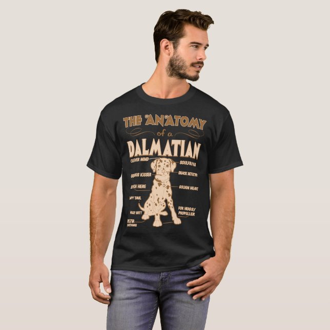 Camiseta A anatomia do presente Dalmatian dos amantes do (Frente Completa)
