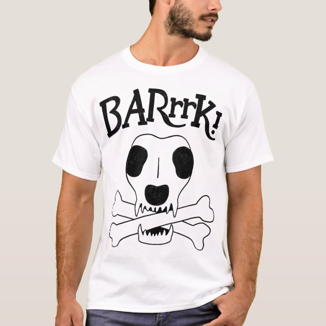 Camiseta A Anatomia Esquelética de um Cão Pirata (Frente)