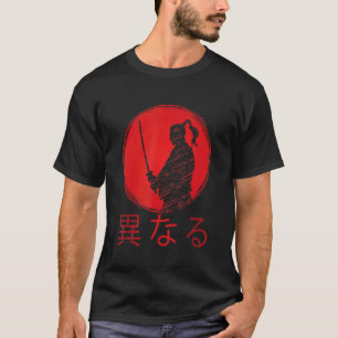 Camiseta A antiga lua japonesa Samurai Katana espada despor