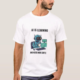 Camiseta A Aprendizagem de IA Precisa de Mais Café