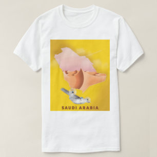 Camiseta A Arábia Saudita ilustrou o poster de viagens.