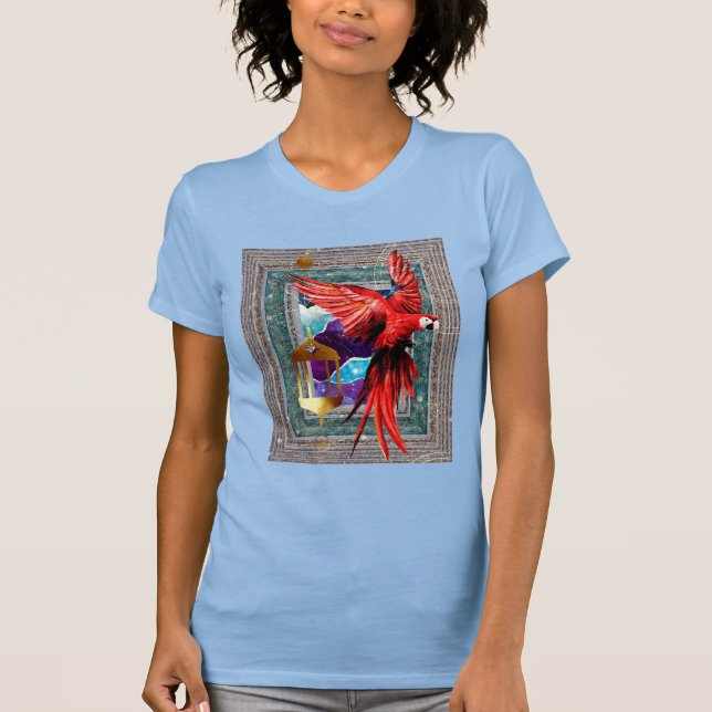 Camiseta A Arara-Escarlate E O Emermita - O Tarô-Papagaio (Frente)