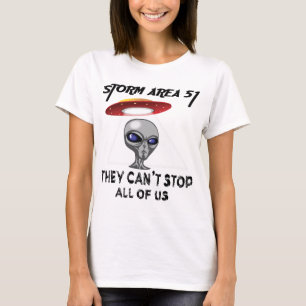 Camiseta A área 51 da tempestade não podem parar todos n