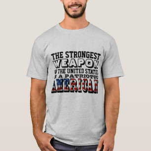 CAMISETA A ARMA MAIS FORTE É UMA AMÉRICA PATRIÓTICA