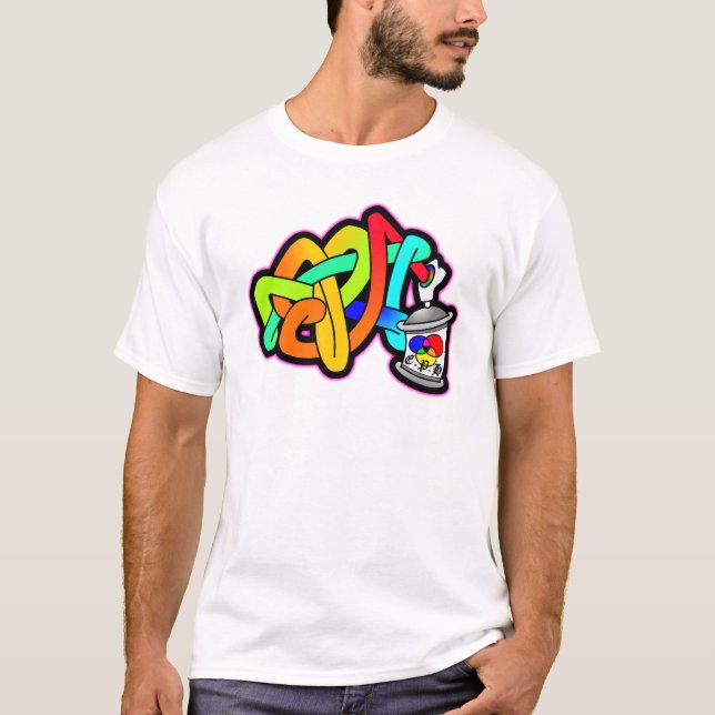 CAMISETA A ARTE DO METRO DA LATA DE PULVERIZADOR DOS (Frente)